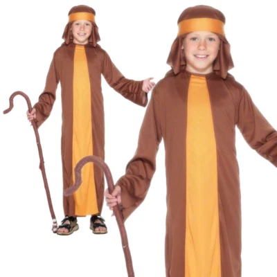 Disfraz de Pastor para Niños Belén Escuela Juego Vestido Elegante Conjunto Niñas Niños Pastor Foto 1 de 2