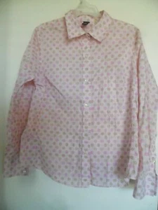 Women's ~Gap  ~ White Brown Pink  Prints Button Down Shirt Sz  S L - Picture 1 of 6