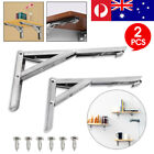 2/4Pcs Heavy Duty Folding Table Bracket Stainless Steel 12 Inch Wall Shelf Bench