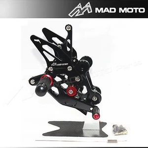 MAD-MOTO Fully Adjustable Rearset Foot pegs SUZUKI GSR750 2011-2016 L11-L16 BK - Picture 1 of 10