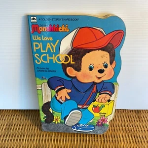 The Original Monchhichi: We Love Play School 1983 Golden Shape Board Book VTG - Picture 1 of 14