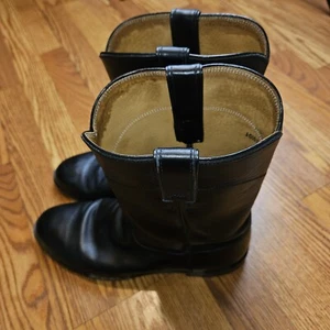 Justin Cowboy Western Boots Size 10.5EE Black PJ0706 - FAST SHIPPING. - Picture 1 of 11