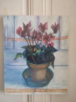 Fernand PROUST (XX) Olio Su Tela Natura Morta Con Fiori "Cyclamen" 1998 - Bild 1 von 4
