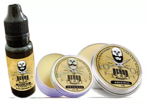 Beard Oil & Balm Moustache Wax Original Unscented Mens Beard Grooming Kit - Picture 1 of 12