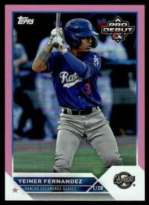 2023 Topps Pro Debut Yeiner Fernandez Auto 055/199 Rancho Cucamonga Quakes #PD-4 - Image 1 of 2