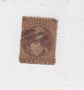 NUEVA ZELANDA (MK5723) # 19 FVF-USADO 6d 1863 QUEEN VICTORIA/ROJO MARRÓN CV $130 - Imagen 1 de 1
