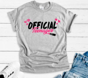 Camiseta oficial de cumpleaños adolescente gris manga corta unisex - Imagen 1 de 1