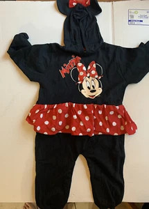 Disney Size Small 4T Minnie Mouse Pajamas One Piece Hooded Costume - Picture 1 of 5