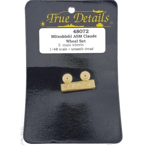 RUOTE MITSUBISHI A5M CLAUDE 2 MAIN WHEELS 1/48 SMOOTH TREAD TRUE DETAILS 48072 - Immagine 1 di 1