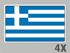 4 Greece Greek stickers flag decal bumper car bike emblem vinyl FL023 - Foto 1 di 1