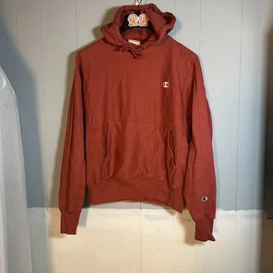 Champion Reverse Weave Hoodie Mens Small Orange Heavyweight Vintage Y2K logo - Picture 1 of 7