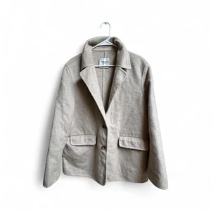 Abercrombie & Fitch Wool Blend Blazer Coat Jacket Beige Tan XL Womens - Picture 1 of 4