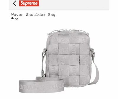 Bolso de Hombro Supreme Tejido Gris 100% Auténtico Foto 1 de 4