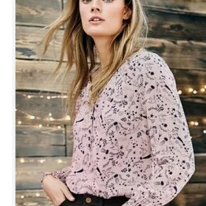 BODEN Blouse Size US 8 (UK 12) "KARA" Split Neck Print Dove Keys Locks Leaves - Picture 1 of 8