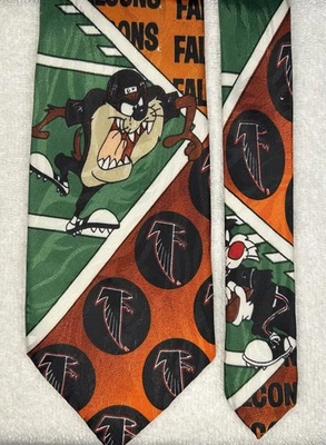 Corbata de seda Falcons Vintage & Looney Tunes 1993 de Surrey Warner Bros Foto 1 de 4