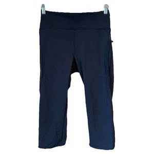 Leggings Lululemon Sun Setter Crop 17,5” Nero 8 W6AEQS Maglia Trasparente Activewear - Foto 1 di 9