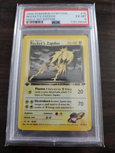 Rocket's Zapdos 15/132 Pokémon Gym Challange 1st Edition Holo Rare PSA 6 - Picture 1 of 2