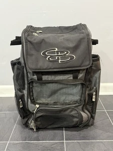 Boombah Superpack Baseball Softball Catcher Schlägertasche schwarz grau ohne Frontklappe - Bild 1 von 12