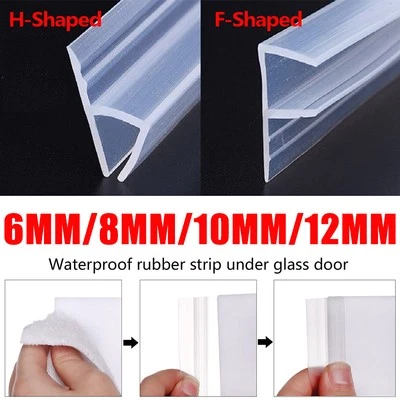 TZUTOGETHER 2M Bath Door Shower Screen Enclosure Seal Strip F/H Shape for 6/8/10/12mm Glass