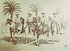 Cowboys on Parade, Vintage Print, Jeanne Mellin, 1953 - Picture 1 of 5