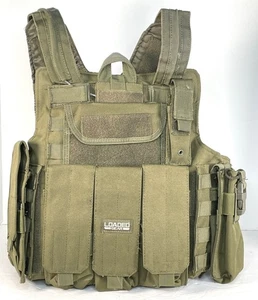Barska Loaded Gear Tactical Vest OD Green w/ Detachable Pouches Adjustable - Picture 1 of 10