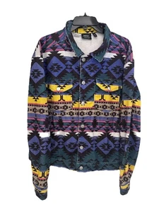 WeSC Aztec Trucker Jacket Corduroy Blanket Coat Unisex Mens Small Womens Medium - Picture 1 of 10