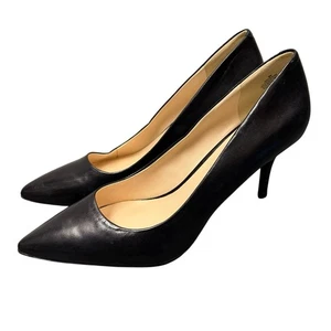 NUEVO Zapatos de tacón Nine West Kiera de cuero negro con punta para mujer EE. UU. 8 / UE 39 - Imagen 1 de 13