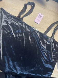 Camisetas sin mangas Wild Fable grandes negras con lazo plateado de terciopelo (18) - Imagen 1 de 4