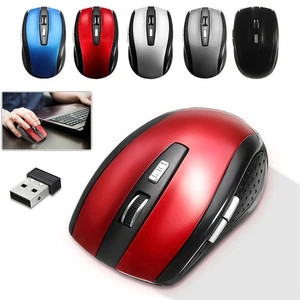 2.4GHz Wireless Optical Mouse Mice USB Receiver Fit PC Laptop Computer Black CA - Bild 1 von 22