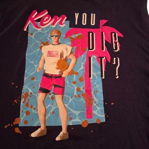 NUEVO SIN ETIQUETAS Barbie Camiseta Algodón Negra Ken You Dig It 100% Algodón Híbrido XL - Imagen 1 de 3