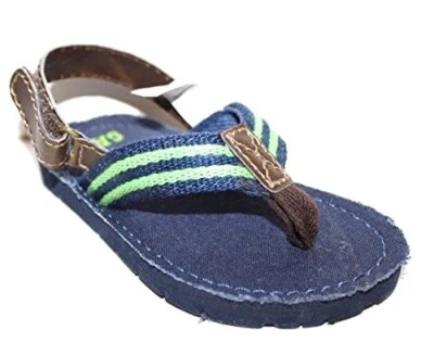 baby Gap NWT Toddler Boys 6 7 8 Webbed Flip Flops w/ Ankle Strap - Image 1 of 3