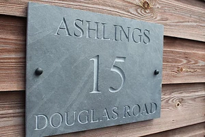 Natural Slate Deep Engraved House Door Sign Plaque 35cm x 25cm Any Font - Picture 1 of 9