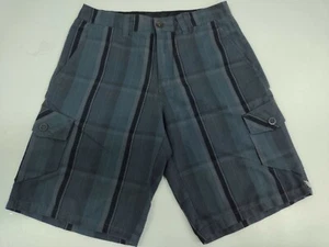 Lost Mens Casual Chino Shorts (91-93) Size 31 Blue/Grey/Blk #1387 - Picture 1 of 8