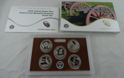 2015-S US Mint Quarter Proof Set America the Beautiful ATB 5 Coins Box COA OGP - Image 1 of 4