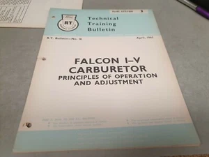 1965 FORD  Technical Training Bulletin - FALCON I-V CARBY Operation & Adjustment - Picture 1 of 6