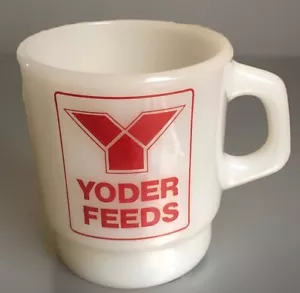 Taza de café vintage Yoder Feeds Company ancla en cuclillas vaso de leche - Imagen 1 de 7