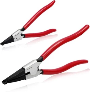 2 PCS Heavy Duty Lock Ring Pliers Set Flat Snap Ring Pliers Special Circlip P... - Picture 1 of 8