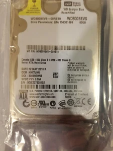 WD WD800BEVS-00RST0 80GB 2.5" HD DCM: HHCTJHN WD800BEVS - Picture 1 of 2