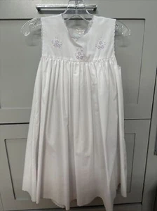 Girls Size 5 Auraluz Dress White Easter EUC Purple Flower - Picture 1 of 8