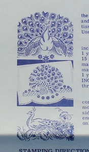 VINTAGE 1978 MAIL-AWAY PEACOCK IRON-ONS FOR EMBROIDERY  NEVER USED - Picture 1 of 2