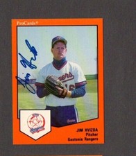 Jim Hvizda 1989 ProCards authentic autographed card Gastonia Rangers