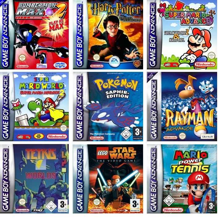 Nintendo Gameboy Advance Spiele Auswahl Super Mario World Tetris Pokémon LEGO - Bild 1 von 1