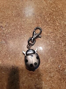 Vintage Lady Bug Quartz Watch Keyring Bag Charm Fob Silver Stainless Steel Japan - Picture 1 of 5