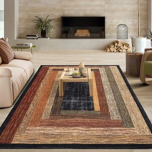 Washable Rug 5x7 Living Room Rug Modern Geometric Rug Non Slip Throw Rugs for... - Picture 1 of 9