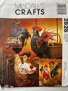 Pattern McCall’s 2826, rooster and chicken stuffy, home decor, country style - Picture 1 of 2