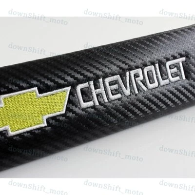 NEW 2PCS Carbon Look Seat Belt Cover Shoulder Pads for Chevy Chevrolet Silverado - Image 1 of 4