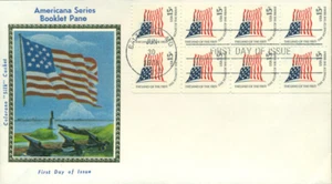 1978 FDC - Scott# 1598a - Flag/Ft McHenry Bklt Pane - Colorano Silk Cachet UA - Foto 1 di 1
