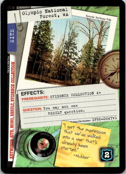 The X-Files Premiere CCG Olympic National Forest, WA  - Image 1 of 1