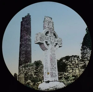 Magic Lantern Slide STONE CROSS MONASTERBOICE CO LOUTH C1887 PHOTO IRELAND - Picture 1 of 3