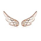 Solid Sterling Silver & Rose Gold Sparkly Angel Wing Earrings -younique Designs